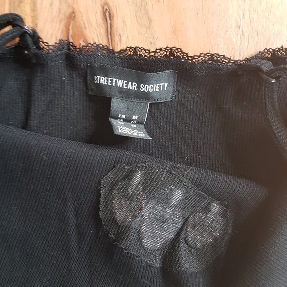 Streetwear Society - Ribbed Mushroom Crop Top - Sz M - Picture 10 of 11